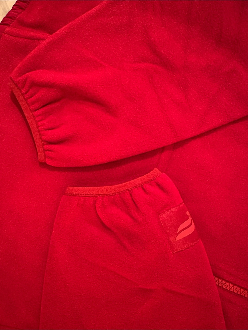 NWT [Fabletics] No Chill Fleece Half-Zip Cropped Pullover Sweater Red Women’s S - Picture 11 of 16
